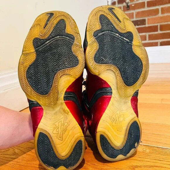 2014 PreOwned Nike Lil Penny Posite University Red Black Men Shoes - Picture 11 of 16